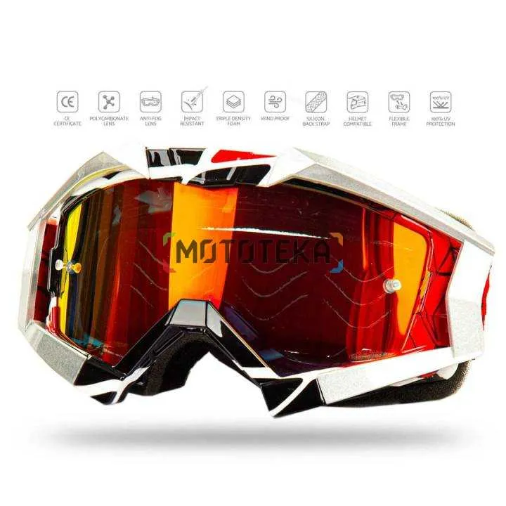 Мотоочки кроссовые GTX 5017 белые