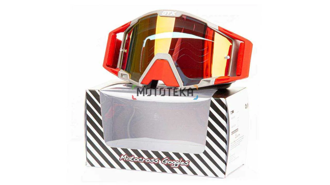 Мотоочки кроссовые GTX 5025 серо/красные