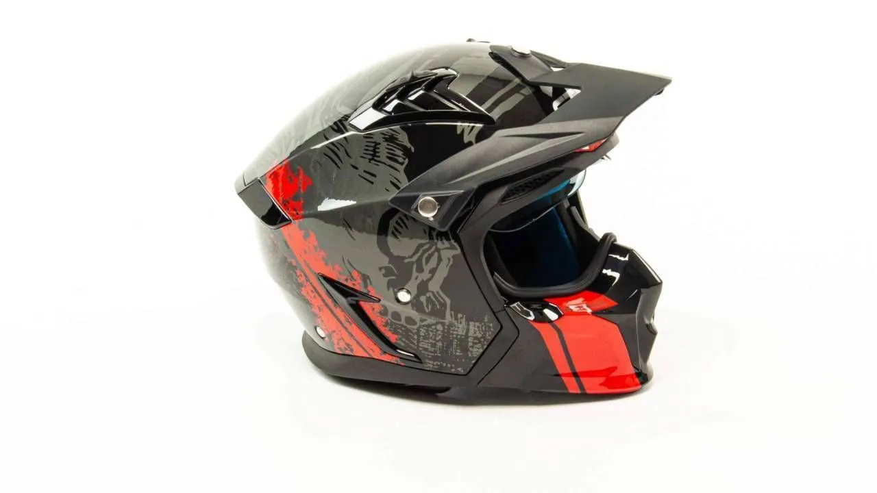 Шлем мото мотард GTX 690 (S) #3 BLACK/GREY RED