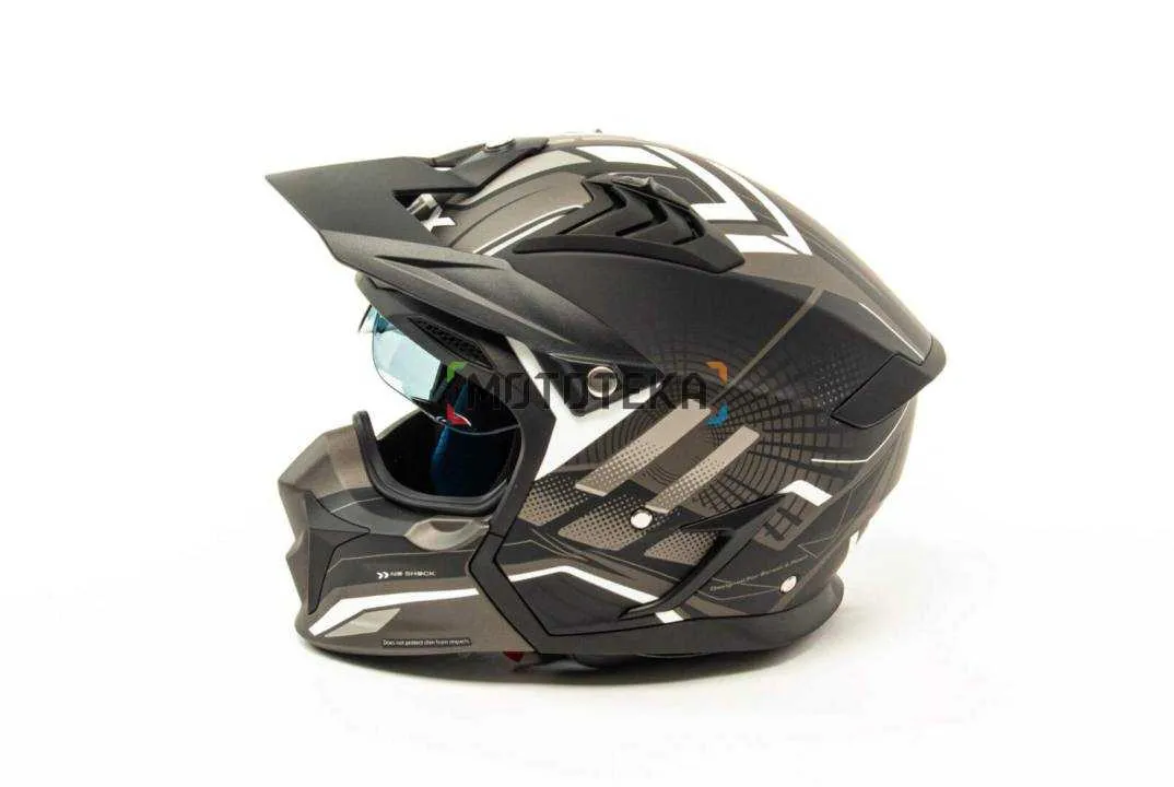 Шлем мото мотард GTX 690 (S) #6 GREY/WHITE BLACK