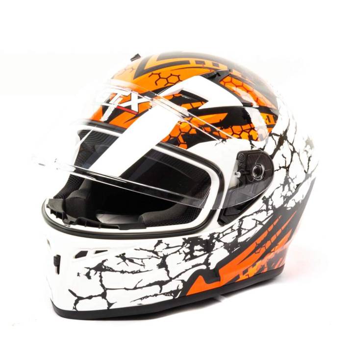 Шлем мото интеграл GTX 578 (L) #6 WHITE/FLUO ORANGE RED BLACK