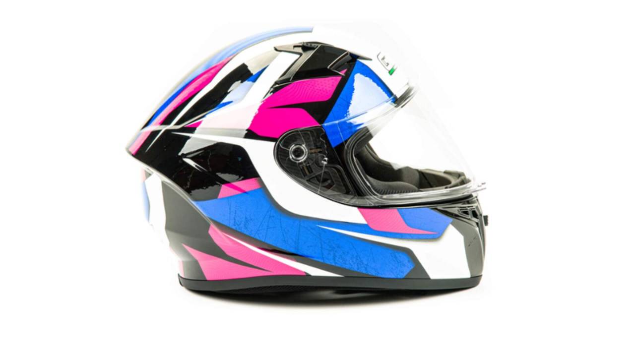 Шлем мото интеграл GTX 578 (S) #3 BLACK/PINK BLUE WHITE