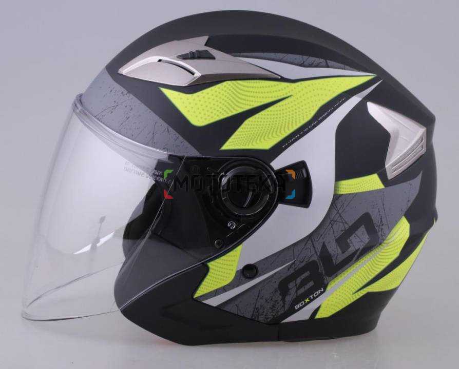 Шлем мото открытый RACER (Рейсер) BLD-708 (XXL) черный/желтый