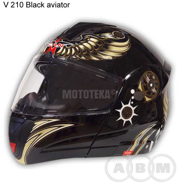 Шлем открытый VCAN (Вкан) V 210 Black aviator (XL)