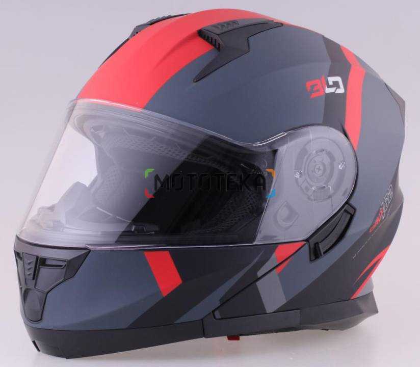 Шлем мото модуляр RACER (Рейсер) BLD-162 (XL) черный/красный