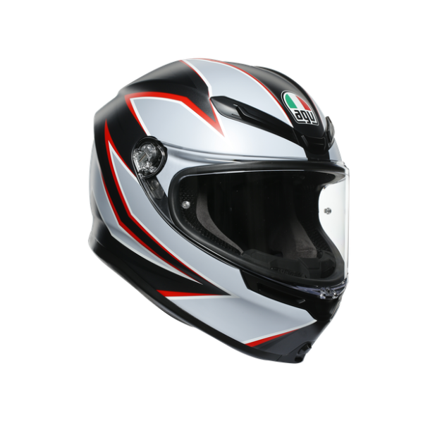 Шлем мото интеграл AGV (АГВ) K-6 MULTI Flash Matt Black/Grey/Red XXL