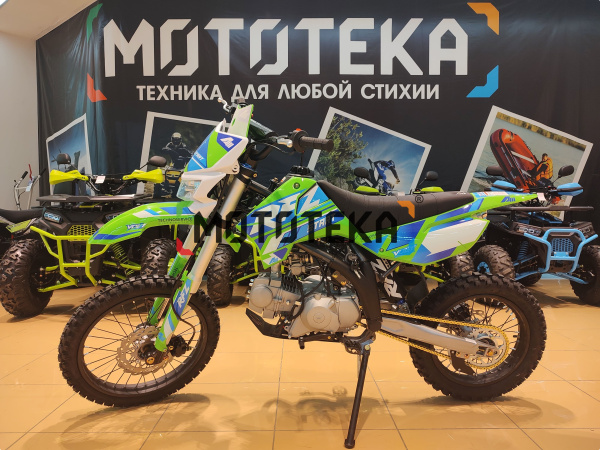 Питбайк Apollo (Аполло) RFZ Start 125 LE с фарой и электростартером 17/14 зелёный | Мототека
