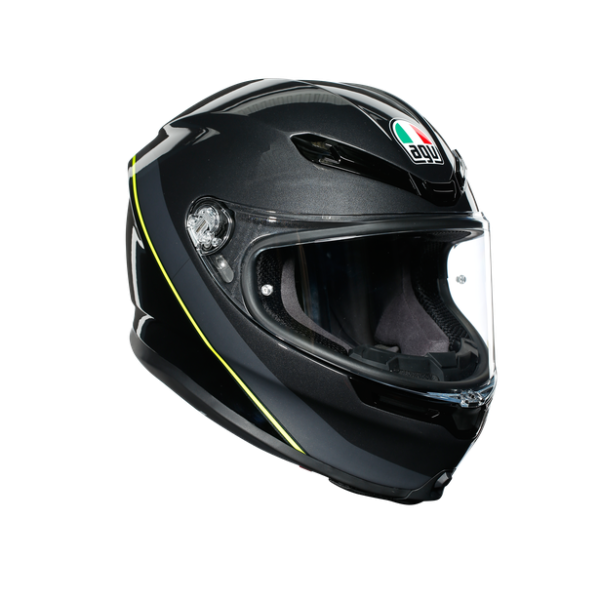 Шлем мото интеграл AGV (АГВ) K-6 MULTI Minimal Gunmetal/Black/Yellow-Fluo MS